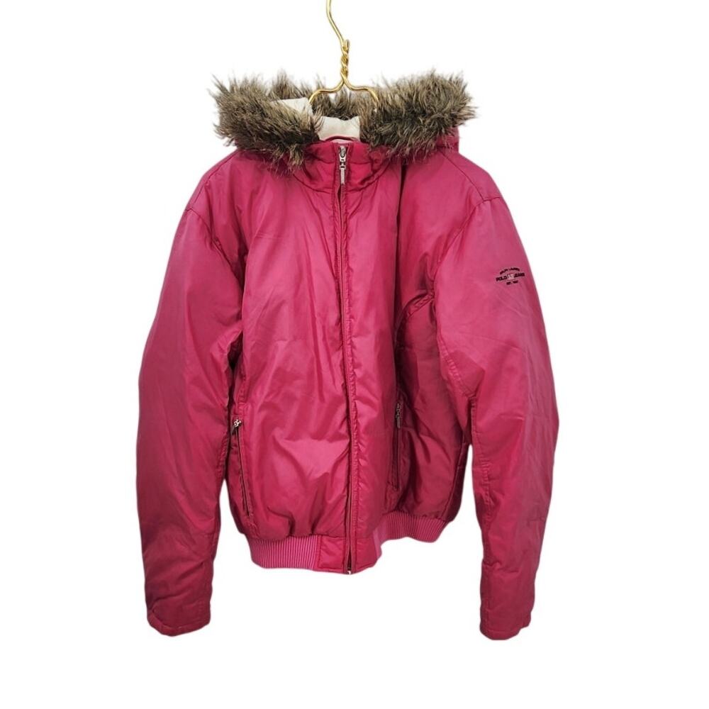Vintage Y2K 2000's Polo Ralph Lauren Pink Goose Down Bomber Jacket XL‎